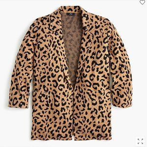 J CREW Sophie Leopard Sweater Blazer Sz XS